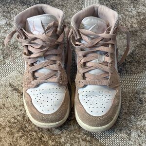 Nike Pink and White mid-Top Sneakers
